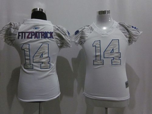 Bills #14 Ryan Fitzpatrick White Women's Zebra Field Flirt Stitched NFL Jersey - Click Image to Close